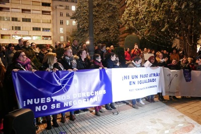 Concentración de la Red Feminista de Albacete y la Coordinadora 8M