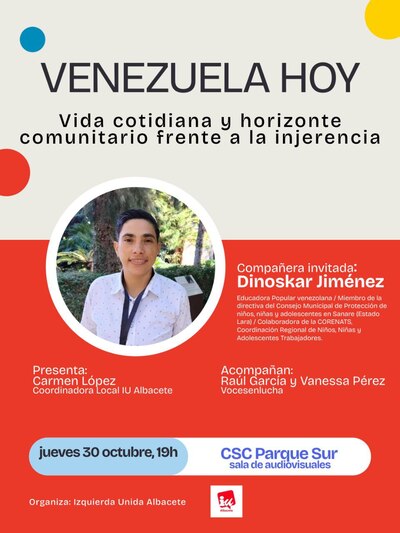 Charla “Venezuela hoy: Vida cotidiana y horizonte comunitario frente a la injerencia”