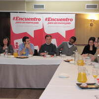 Reunión de colectivos sociales de Albacete con Alberto Garzón, Diputado de IU en el Congreso
