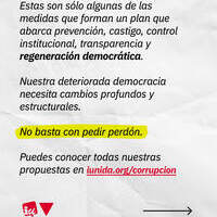 Contra la corrupción: transparencia, contundencia y acción legislativa para la regeneración democrática