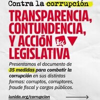 Contra la corrupción: transparencia, contundencia y acción legislativa para la regeneración democrática